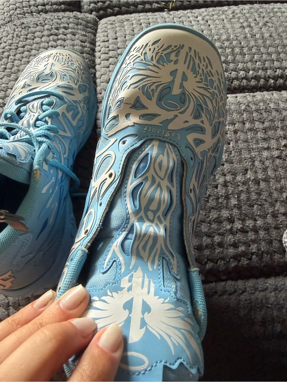 Kids Blue Graphic Athletic Shoes